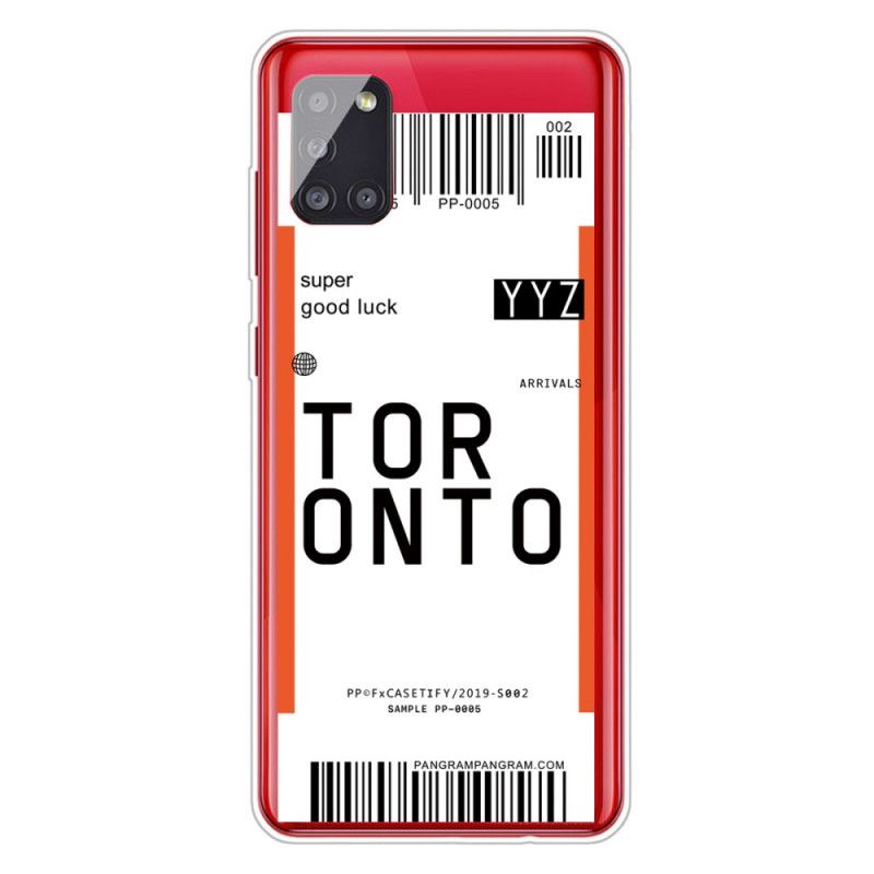 Deksel for Samsung Galaxy A51 5G Boardingkort Til Toronto