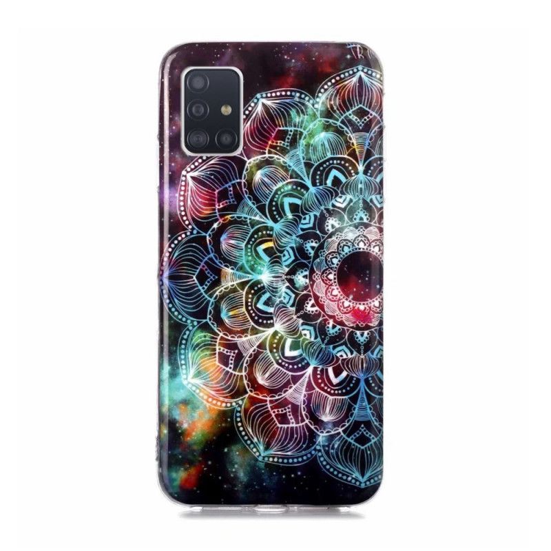 Deksel Samsung Galaxy A51 5G Rød Fluorescerende Blomsterserie