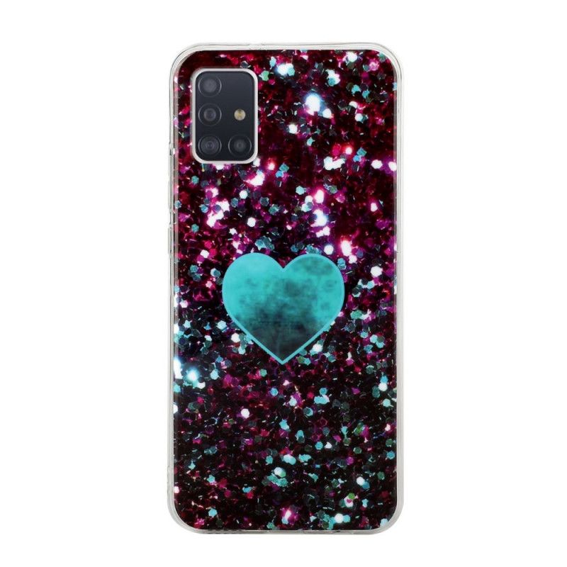 Deksel Samsung Galaxy A51 5G Svart Glitter Kjærlighet