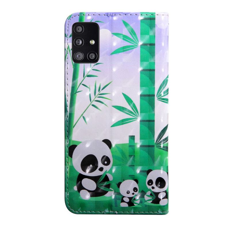 Folio Deksel for Samsung Galaxy A51 5G Pandafamilie