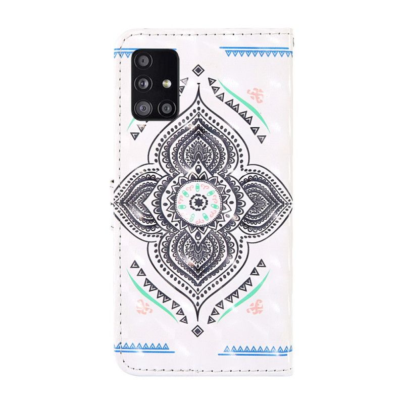 Folio Deksel Samsung Galaxy A51 5G Lys Flekker Mandala Med Stropp Beskyttelse