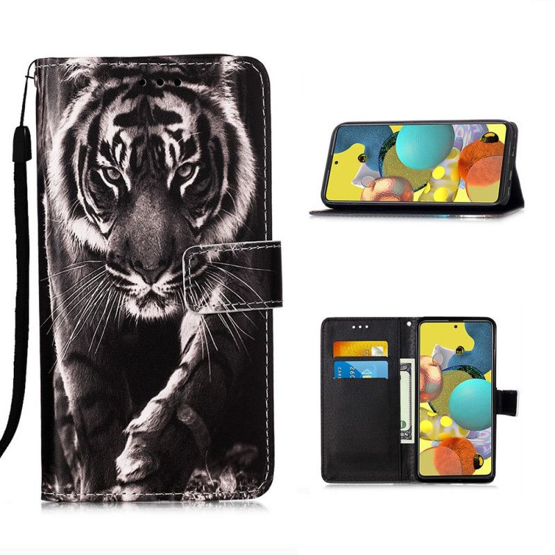 Folio Deksel Samsung Galaxy A51 5G Natt Tiger