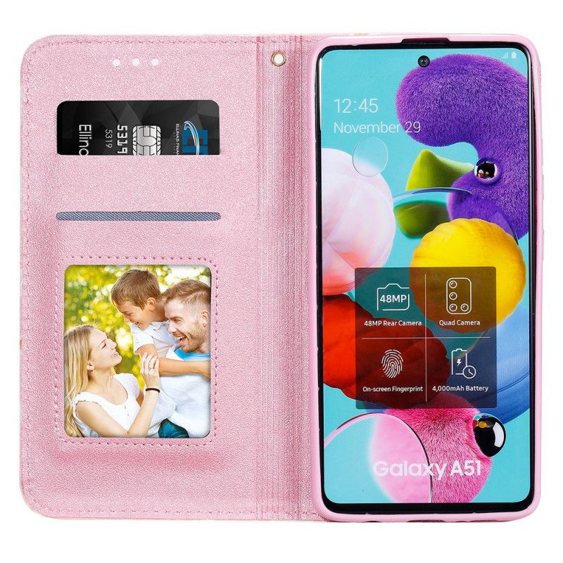 Folio Deksel Samsung Galaxy A51 5G Oransje Mobildeksel Fuskeskinns Tusenfryd