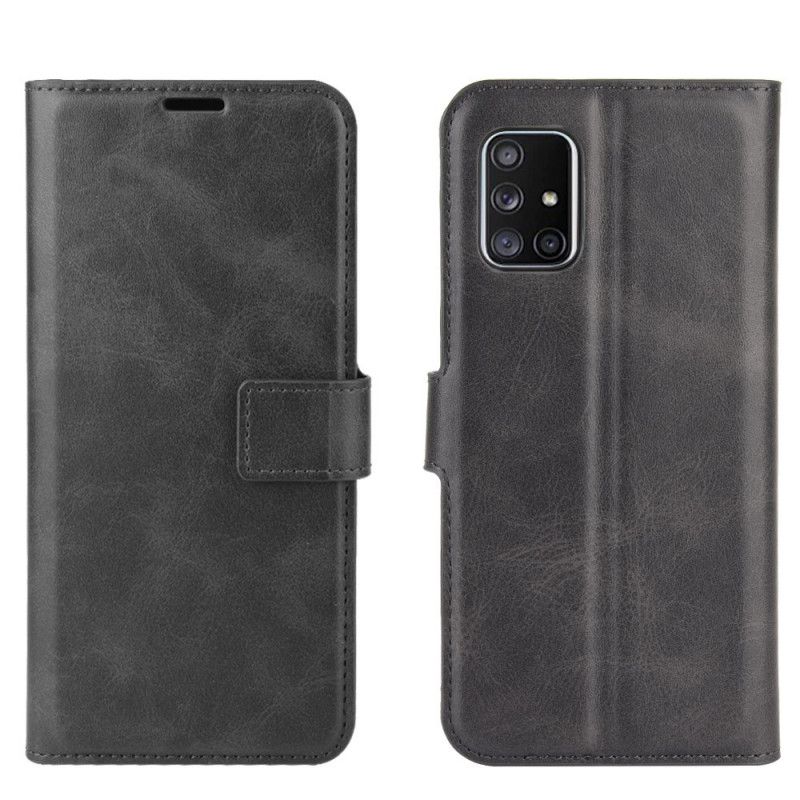 Folio Deksel Samsung Galaxy A51 5G Svart Retro Alderen Skinneffekt Beskyttelse