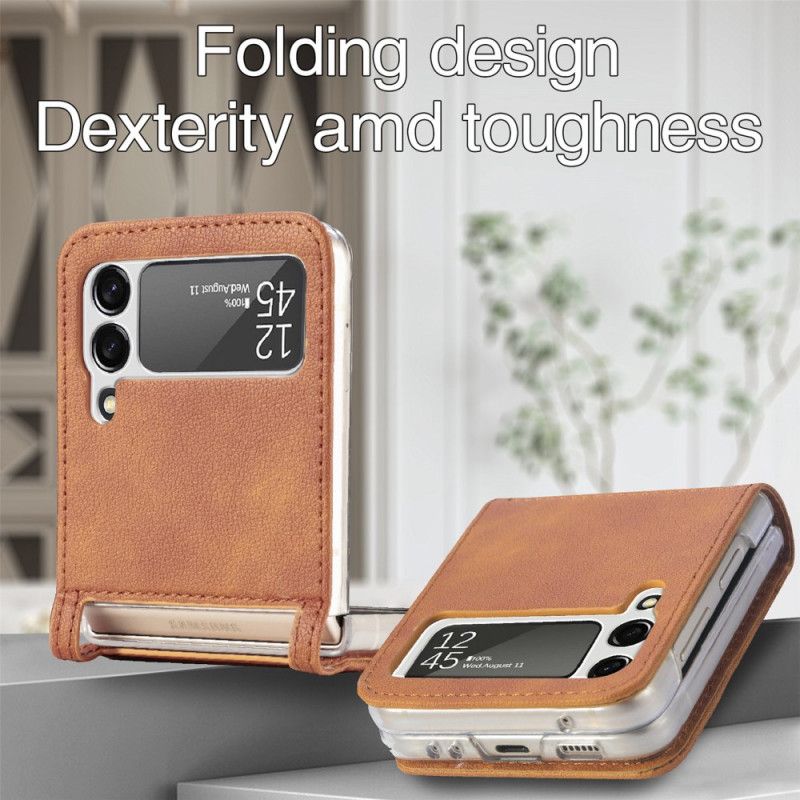 Deksel Samsung Galaxy Z Flip 3 5g Leather Texture Card Holder