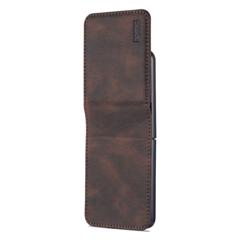 Etui Samsung Galaxy Z Flip 3 5g Skinneffektkortholder Og Stropp Azns Beskyttelse Deksel