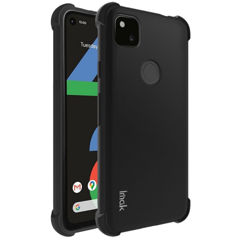 Deksel Google Pixel 4a Svart Fleksibel Silikon Med Imak Skjermfilm Anti-fall