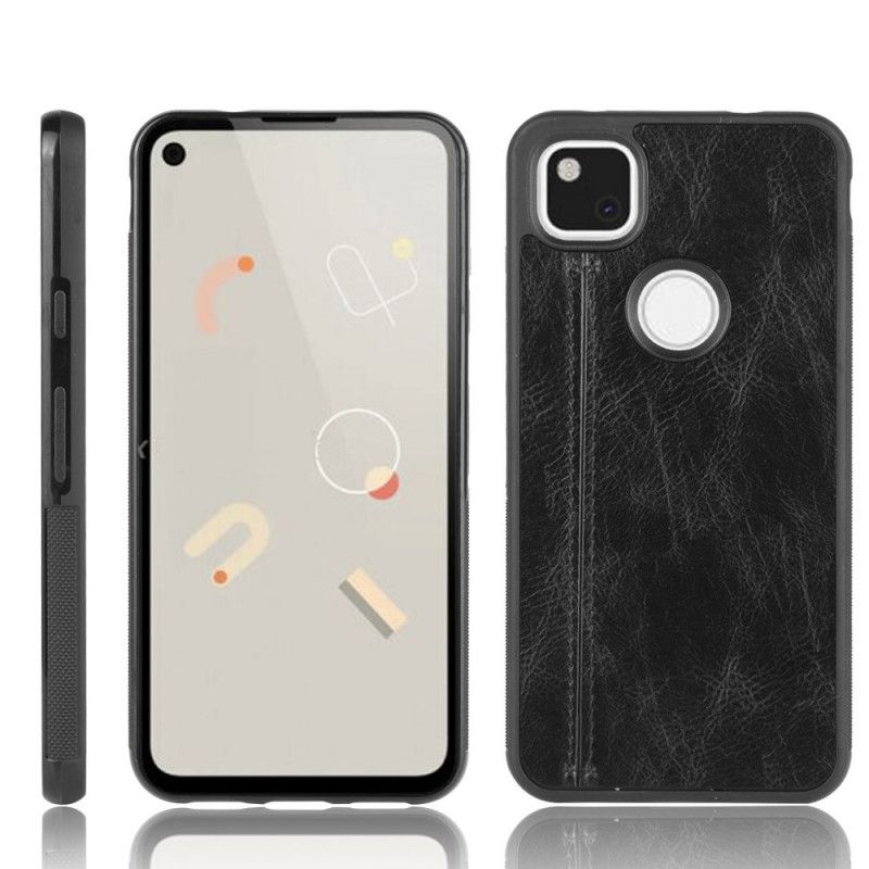 Deksel Google Pixel 4a Svart Sydd Skinneffekt Anti-fall