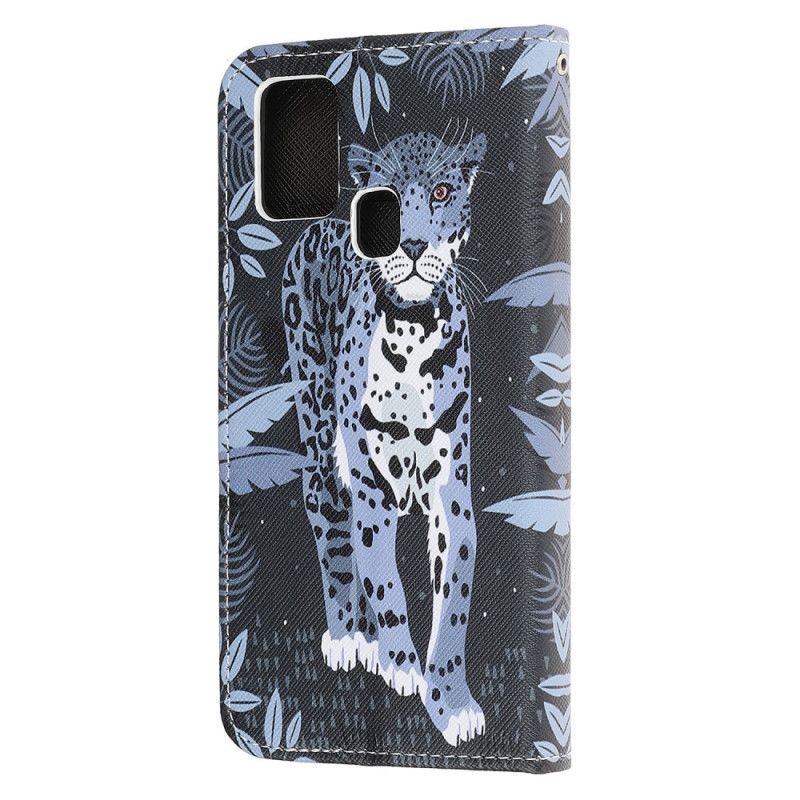 Folio Deksel Honor 9X Lite Leopard Med Tanga