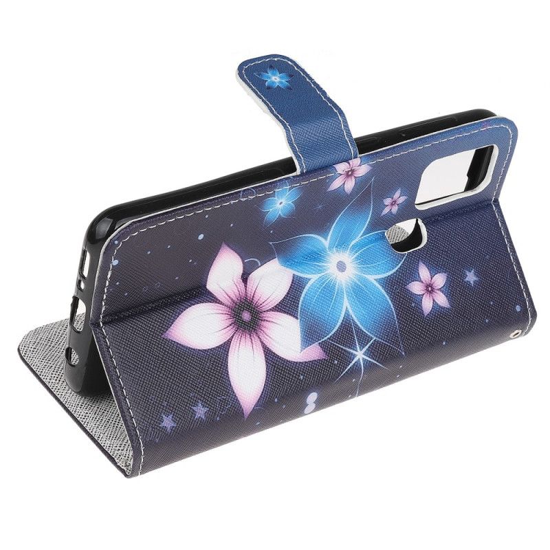 Folio Deksel Honor 9X Lite Måneblomster Med Tanga