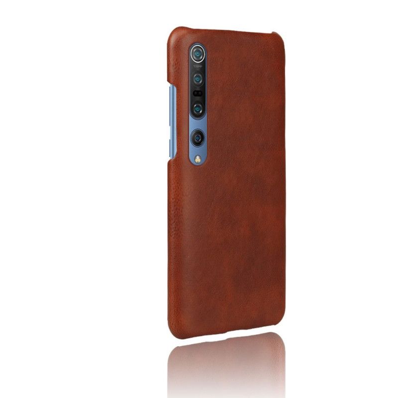 Deksel Xiaomi Mi 10 / 10 Pro Oransje Litchi Skinn Effekt Ksq Beskyttelse