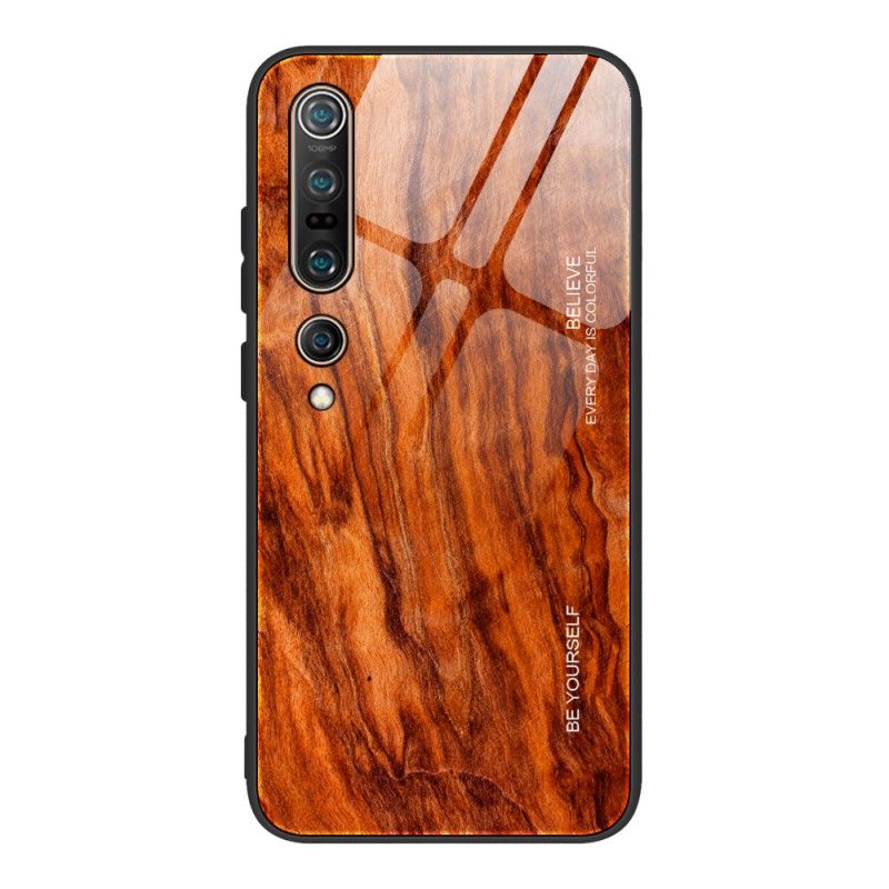 Deksel Xiaomi Mi 10 / 10 Pro Svart Pro Wood Design Herdet Glass