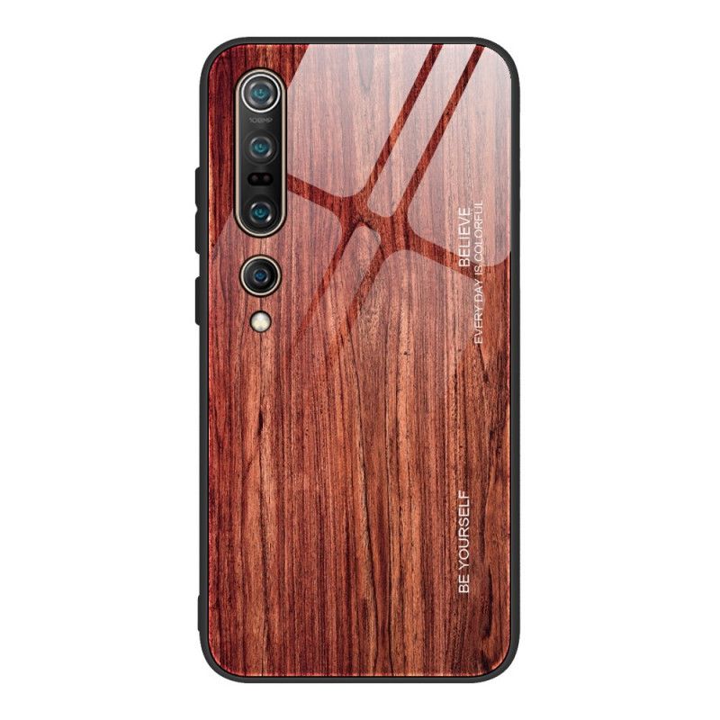 Deksel Xiaomi Mi 10 / 10 Pro Svart Pro Wood Design Herdet Glass