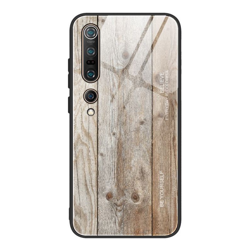 Deksel Xiaomi Mi 10 / 10 Pro Svart Pro Wood Design Herdet Glass