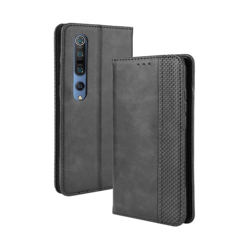 Folio Deksel for Xiaomi Mi 10 / 10 Pro Svart Stilisert Vintage Skinneffekt