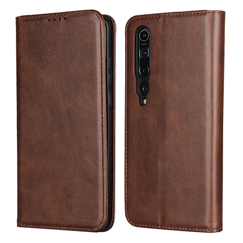 Folio Deksel Xiaomi Mi 10 / 10 Pro Svart Elegant Delt Skinn