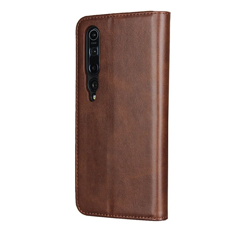 Folio Deksel Xiaomi Mi 10 / 10 Pro Svart Elegant Delt Skinn