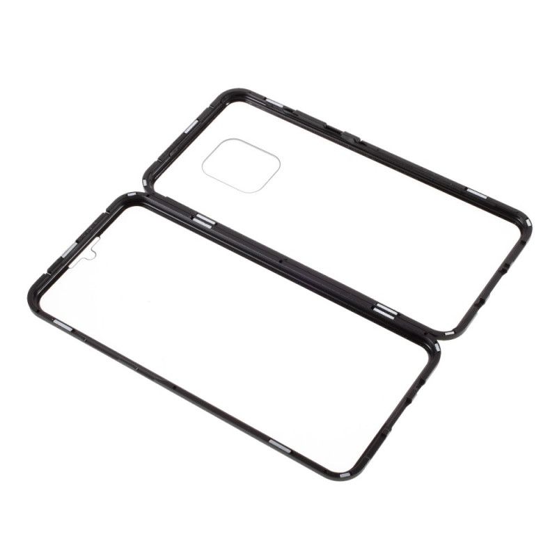 Deksel Xiaomi Redmi 10X / 10X Pro Svart Herdet Glass Og Metall Foran Og Bak