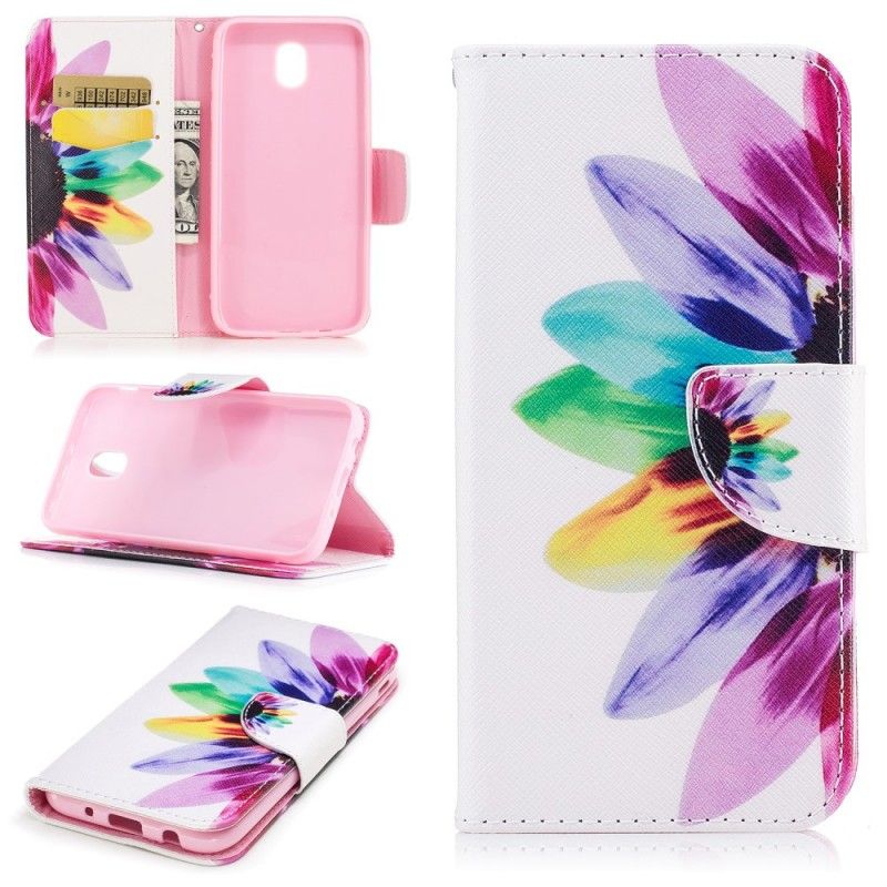 Folio Deksel for Samsung Galaxy J3 2017 Akvarellblomst