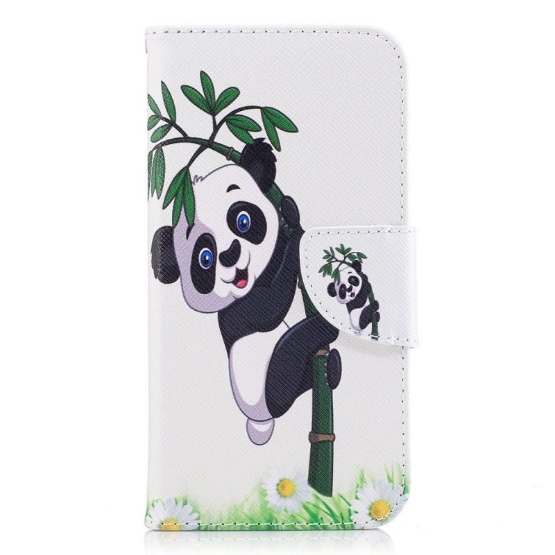 Lærdeksel Folio Deksel Samsung Galaxy J3 2017 Mobildeksel Panda På Bambus
