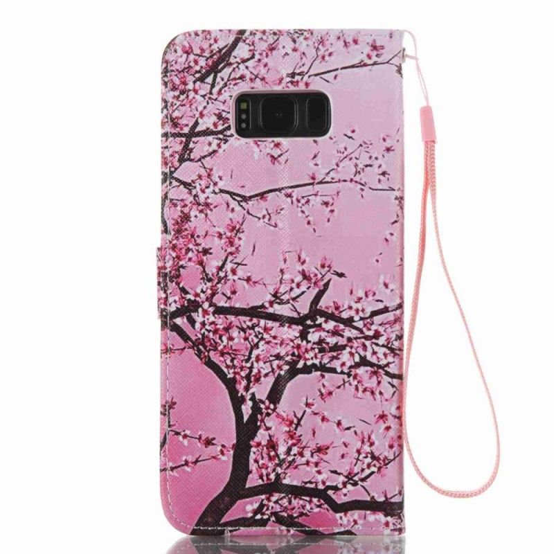 Folio Deksel Samsung Galaxy S8 Plus Blomstrende Tre Med Tanga