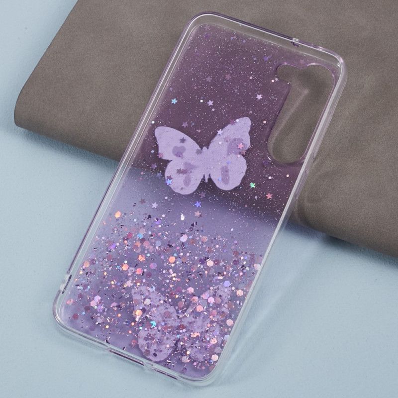 Deksel Samsung Galaxy S24 5g Glittersommerfugler