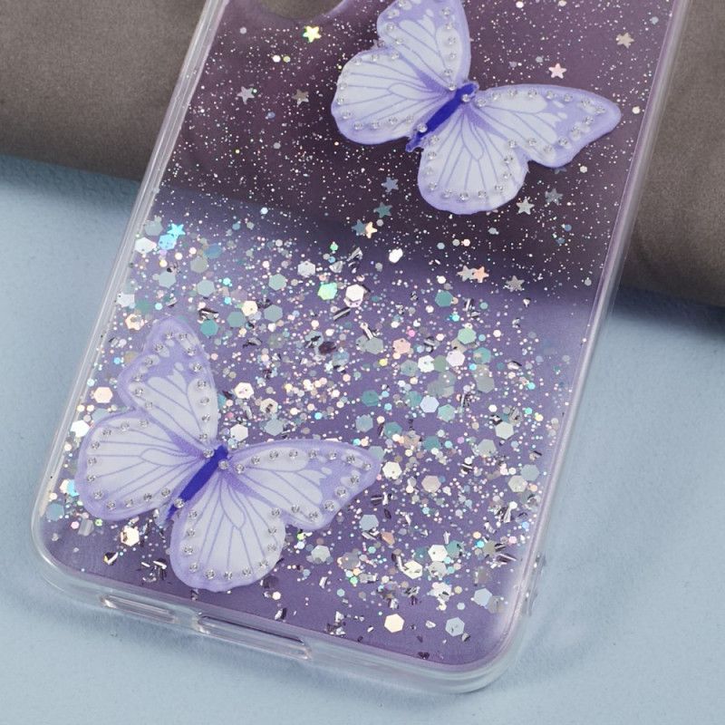 Deksel Samsung Galaxy S24 5g Glittersommerfugler