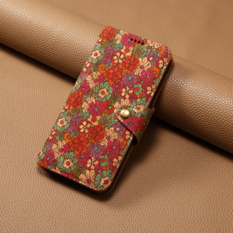 Folio Deksel Samsung Galaxy S24 5g Blomstertrykk Beskyttelse Deksel