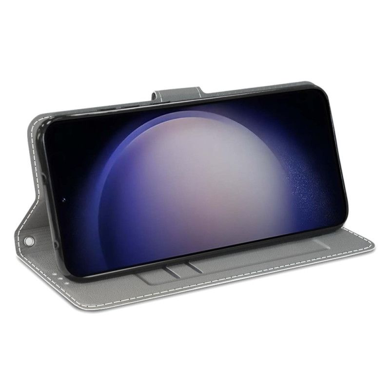 Folio Deksel Samsung Galaxy S24 5g Brannrosa Med Stropp