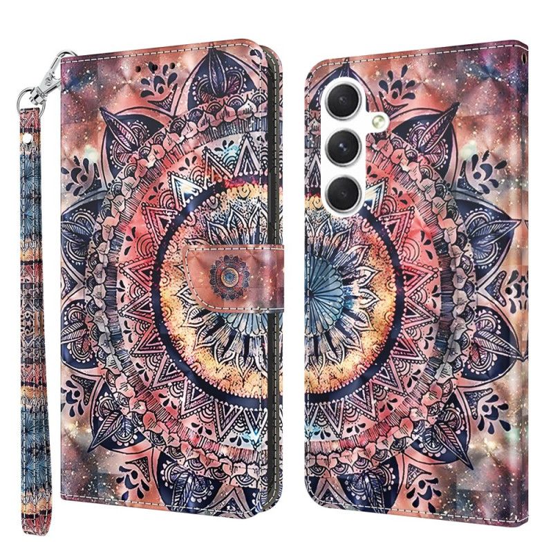 Folio Deksel Samsung Galaxy S24 5g Fargerik Mandala Med Stropp