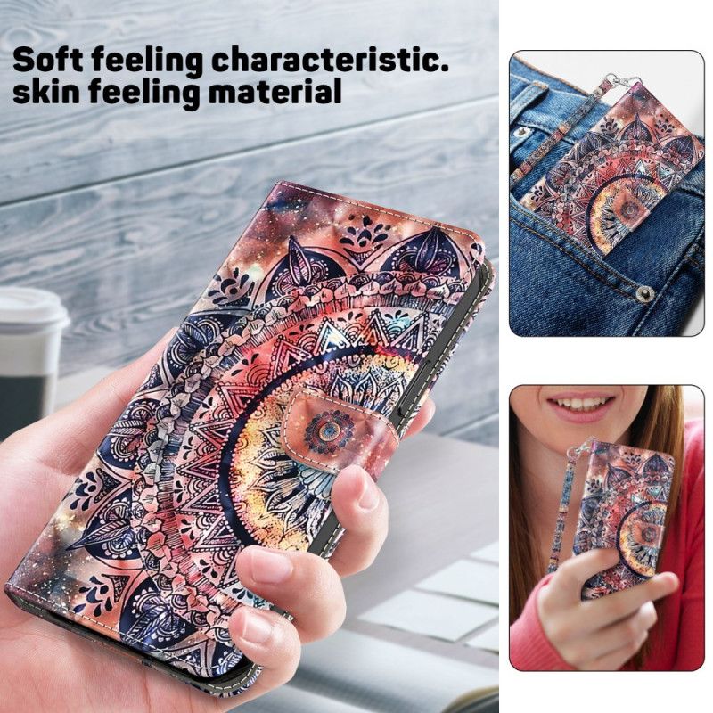 Folio Deksel Samsung Galaxy S24 5g Fargerik Mandala Med Stropp