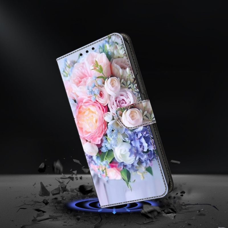 Folio Deksel Samsung Galaxy S24 5g Fargerike Blomster Beskyttelse Deksel