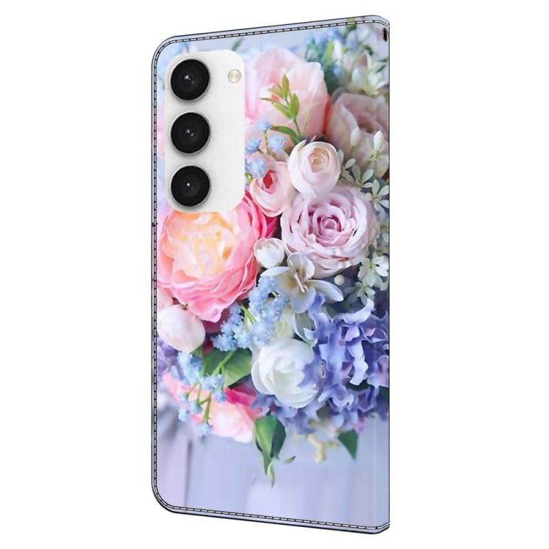 Folio Deksel Samsung Galaxy S24 5g Fargerike Blomster Beskyttelse Deksel