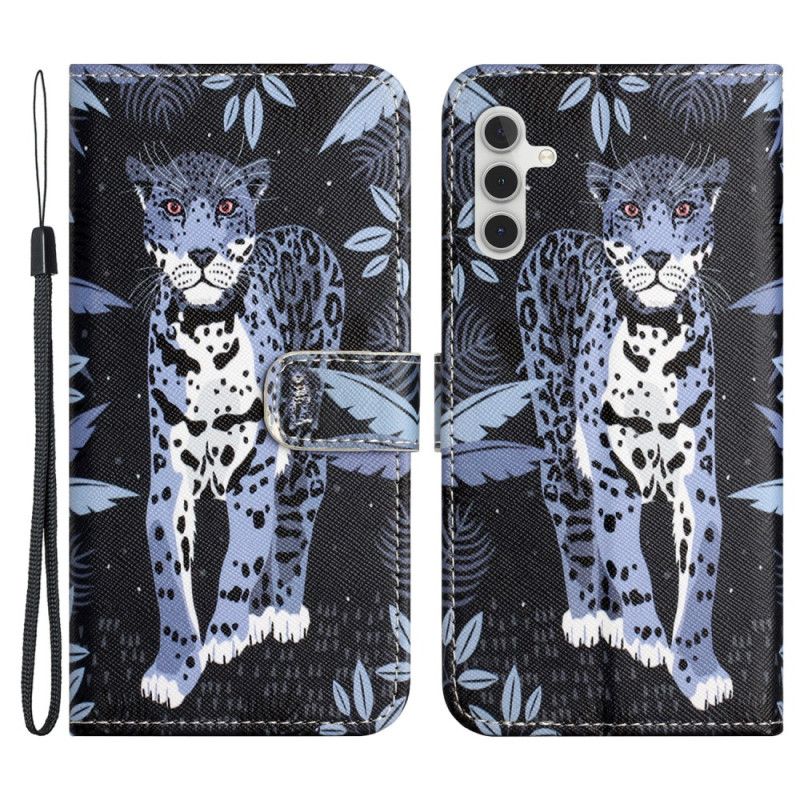 Folio Deksel Samsung Galaxy S24 5g Leopardstropp Beskyttelse Deksel