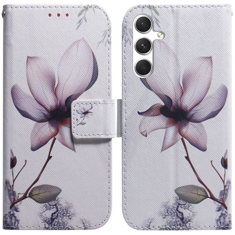 Folio Deksel Samsung Galaxy S24 5g Rosa Blomst