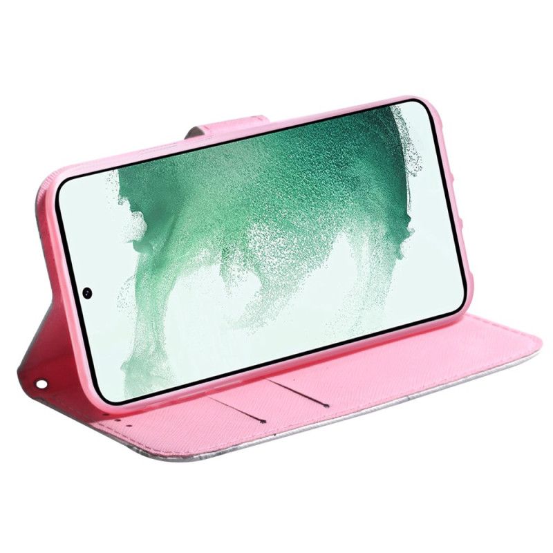 Folio Deksel Samsung Galaxy S24 5g Rosa Blomst