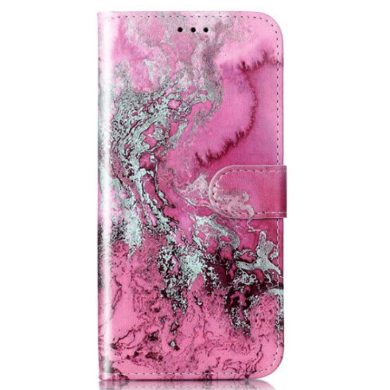 Folio Deksel Samsung Galaxy S24 5g Rosa Marmormønster Beskyttelse Deksel