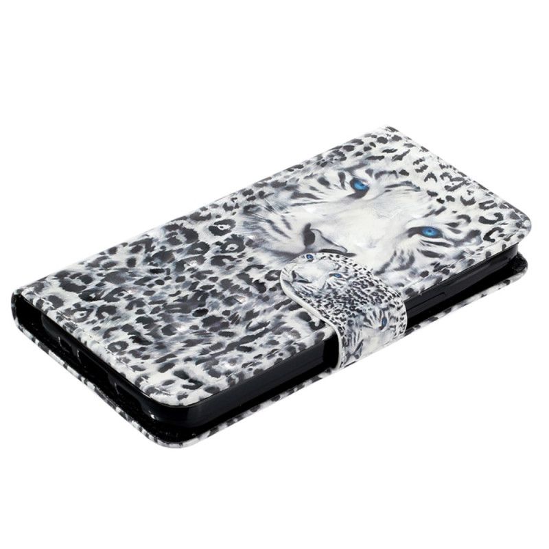 Folio Deksel Til Samsung Galaxy S24 5g Leopard Med Snor