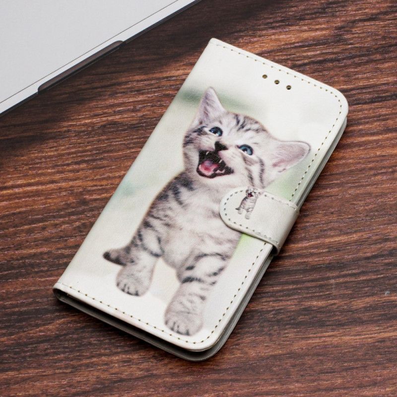 Folio Deksel Til Samsung Galaxy S24 5g Morsom Kattunge Med Stropp