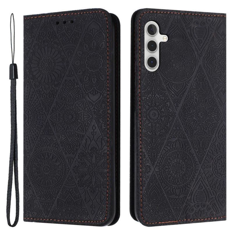 Folio Deksel Til Samsung Galaxy S24 5g Strap Tapestry Style