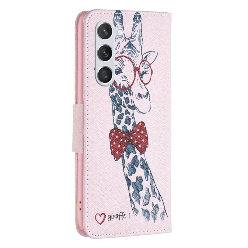 Lærdeksel Folio Deksel Samsung Galaxy S24 5g Mobildeksel Intello Giraffe