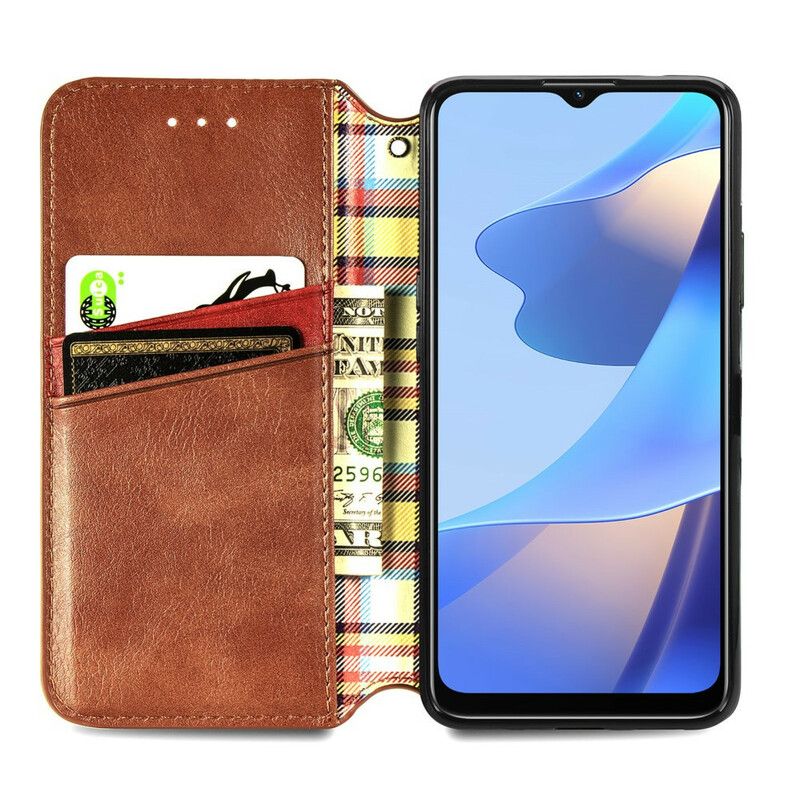 Folio Deksel Oppo A16 / A16s Leather Effect Diamond Texture