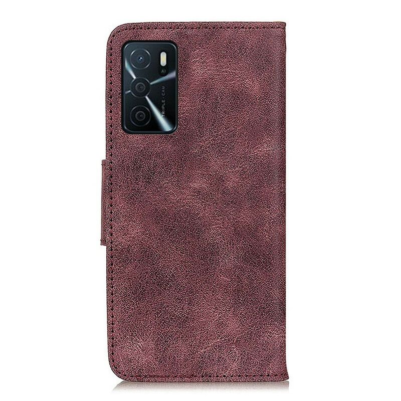 Folio Deksel Oppo A16 / A16s Vintage Split Leather