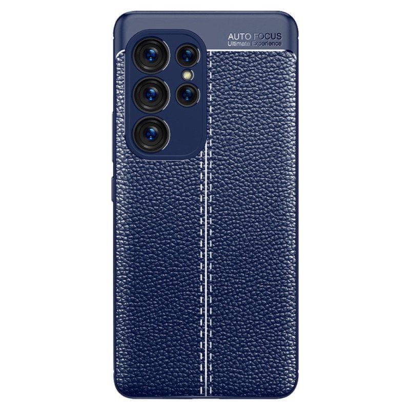Deksel Til Samsung Galaxy S23 Ultra 5G Dobbel Linje Litchi Leather Effect