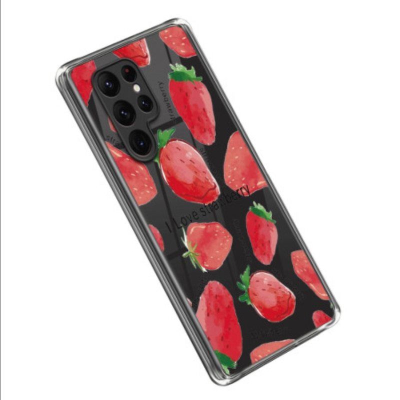 Deksel Til Samsung Galaxy S23 Ultra 5G Jordbær