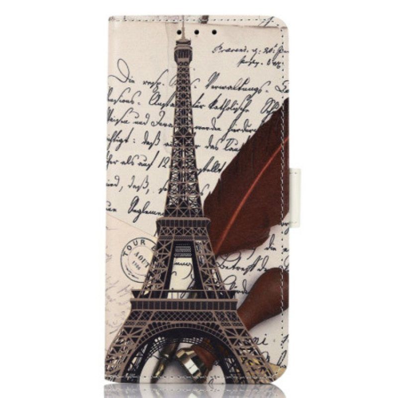 Folio Deksel Til iPhone 14 Pro Max Poetens Eiffeltårn