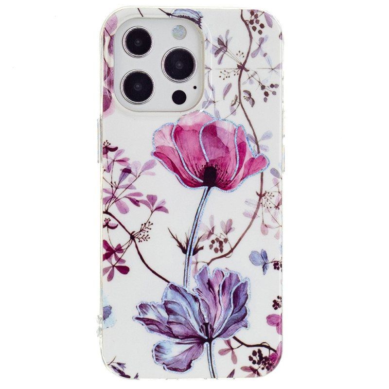 Mobildeksel Til iPhone 15 Pro Blomstermarmor