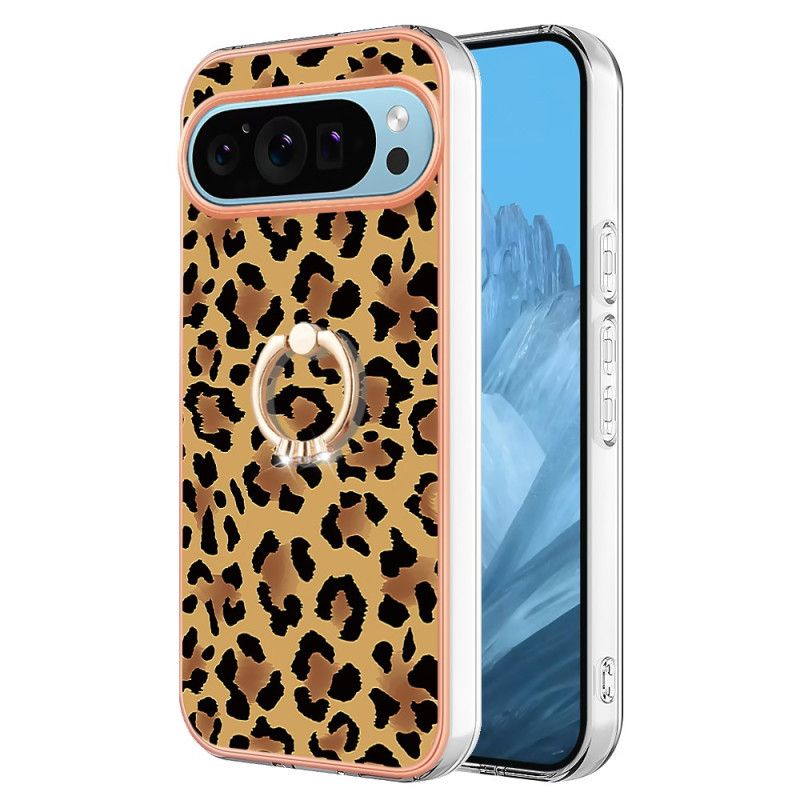 Deksel Google Pixel 9 Pro Ringholder Med Leopardtrykk