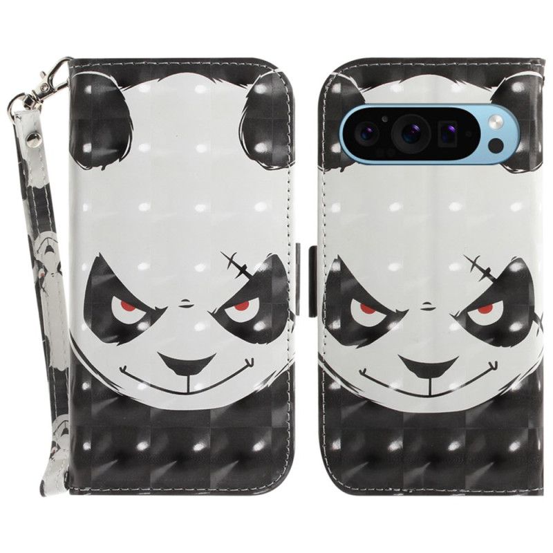 Folio Deksel Google Pixel 9 Pro Angry Panda Love With Strap