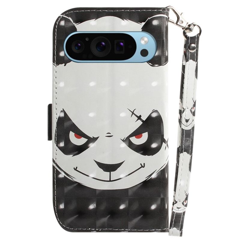 Folio Deksel Google Pixel 9 Pro Angry Panda Love With Strap